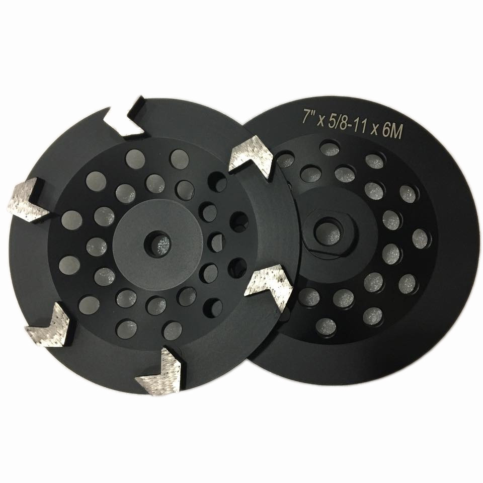 4 Inch 5 Inch Concrete Grinding Wheel Cup Shaped With Arrow Cross Section
