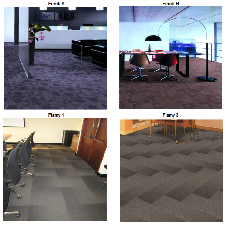 Rectangular shape Aquafil nylon 6 yarn carpet tile