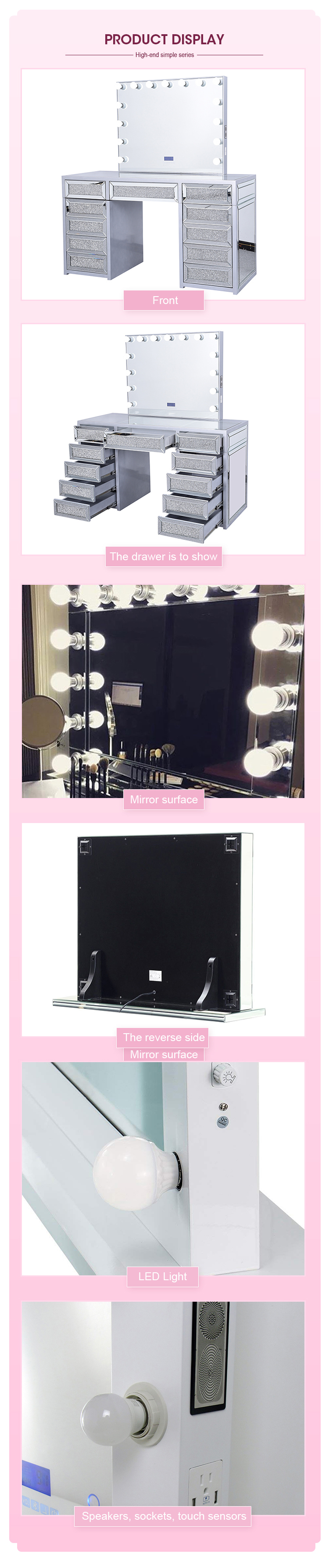 Full Length Hollywood 50x Magnifying Mirror Customzied