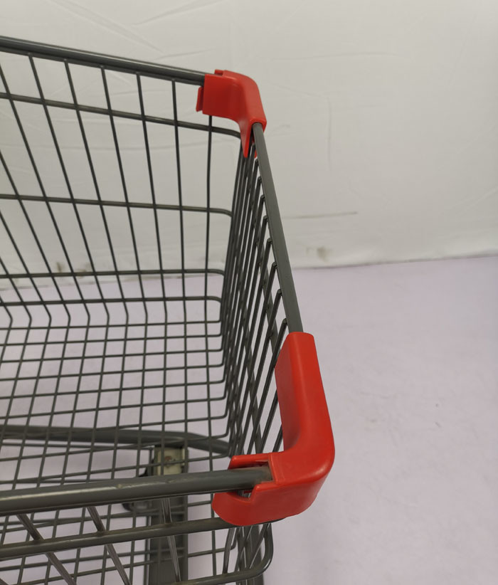 American Style 125L Steel Shopping Cart With 4" PU Wheels Large Metal Trolley
