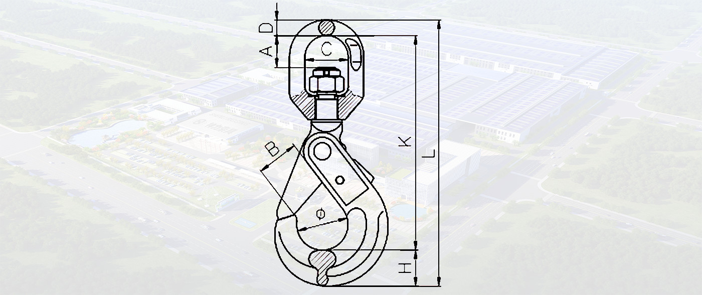 SLR010-G80 U.S.TYPE SWIVEL SELF-LOCKING HOOK