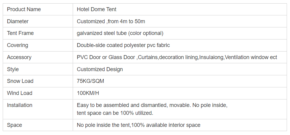 Luxury Inflatable Dome Tent Decoration Transparent Warm Glass Dome Tent