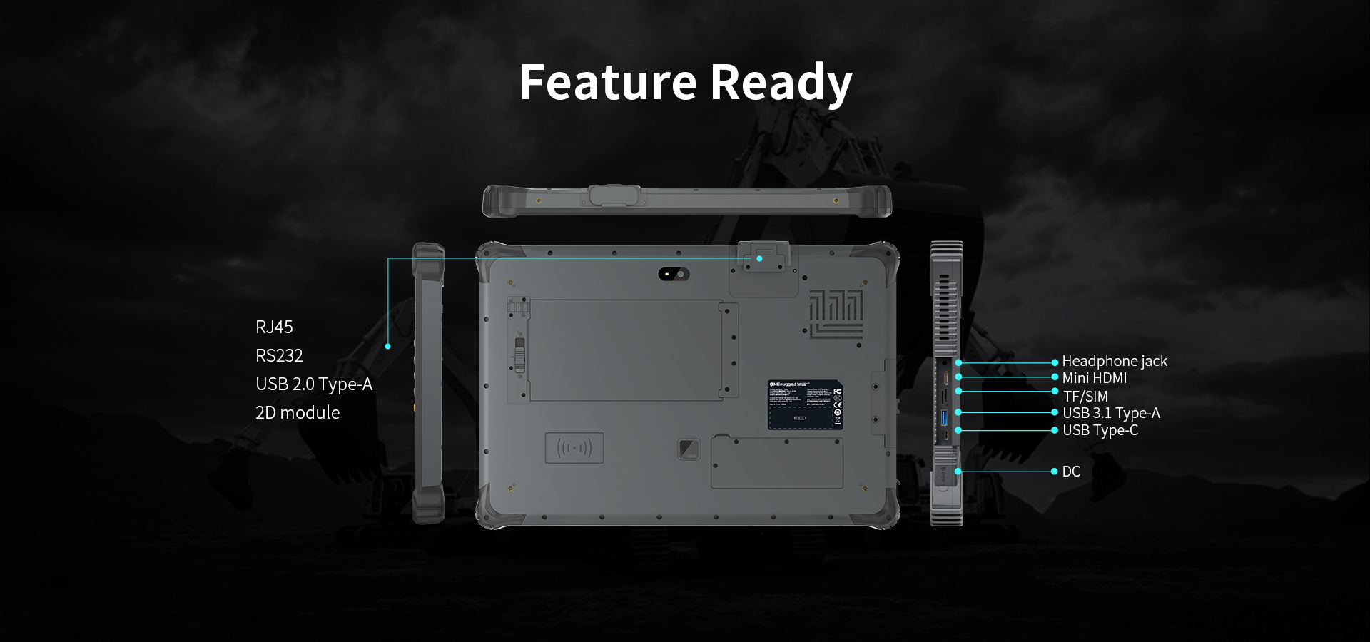 Business Rugged Tablet PC With Intel Processor And Finger Print Scanner