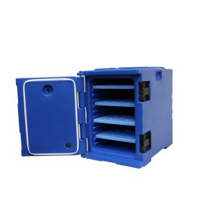 Door To Door Shipment Insulated Front Loading Food Pan Carriers With Ice Block