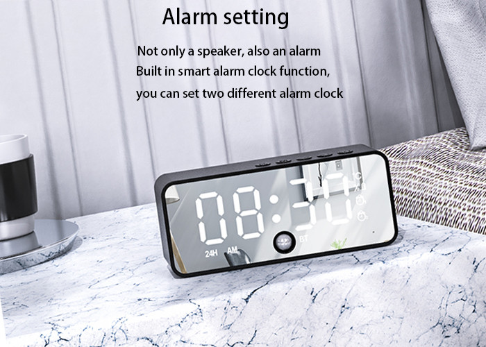 IPX4 Wireless 5.0 Bluetooth Speaker With LED Display Alarm Clock