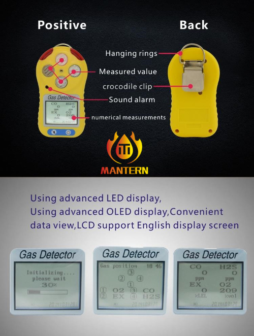4 in 1 Multifunctional Gas Leak Detector, Handheld Gas Monitor