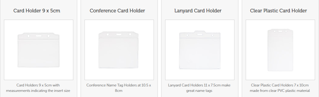 Clear / Transparent ID Card Accessories Custom Shape Plasitc / PVC Card Holder
