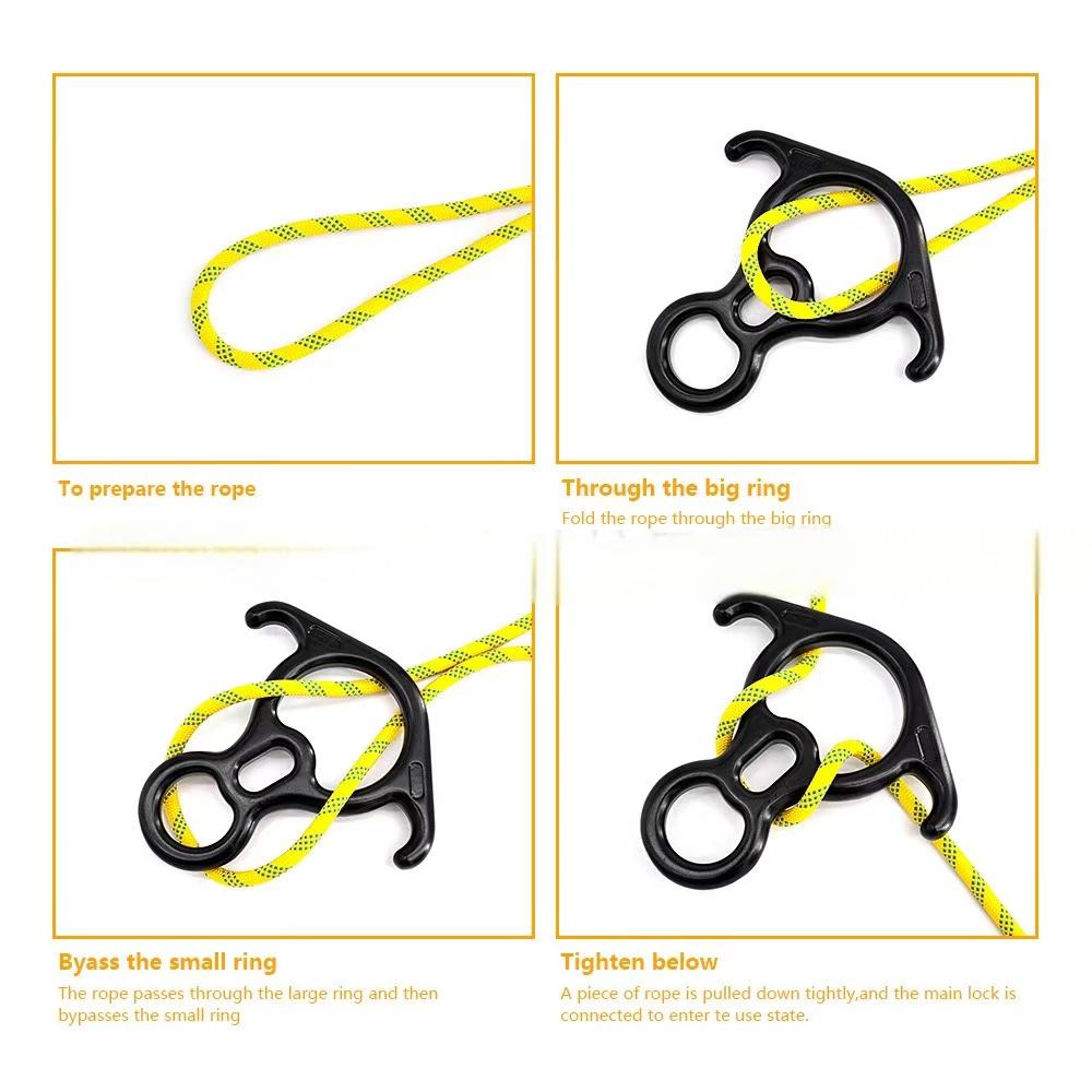 Outdoor Hardware Climbing Descender Figure Eight Ring for Rapid Descent Protection