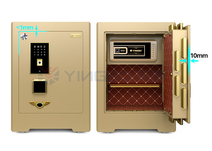 YB/ZY-58 Biometric Fingerprint Commercial Safe Box Smart For Bank Security With Zinc Alloy Handle
