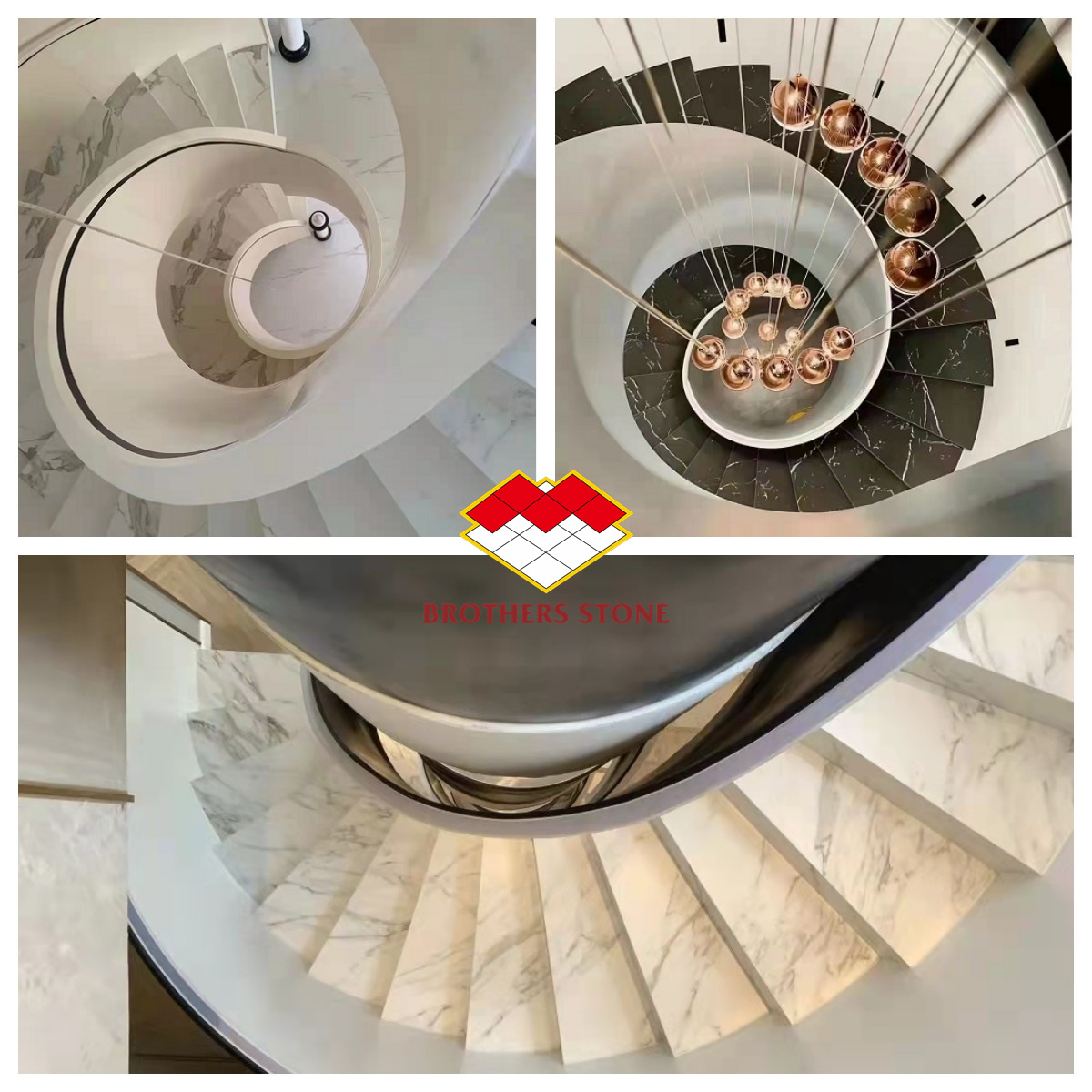 Porcelain Thin Slab Staircase Made in with Customized Polished or Matte Surface Finishing