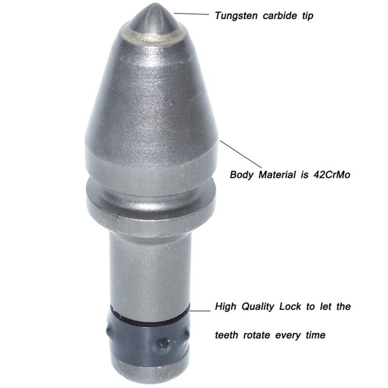 C31HD 25mm Round Shank Tungsten Carbide Bullet Teeth For Bore Pile Drill Rig