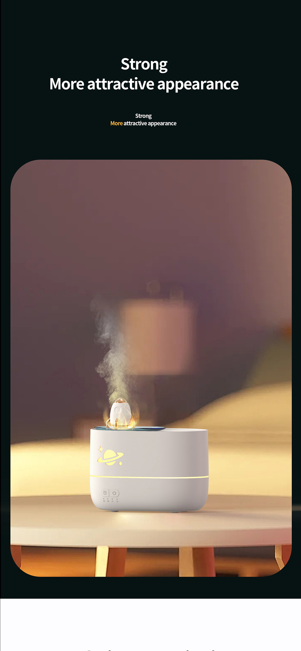 0.7kg ABS Rocket Aromatherapy Humidifiers For Home 350ml