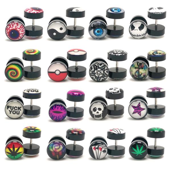 New Earings Fashion Jewelry Women's Ear Stud Barbell Piercing Punk Men Earrings