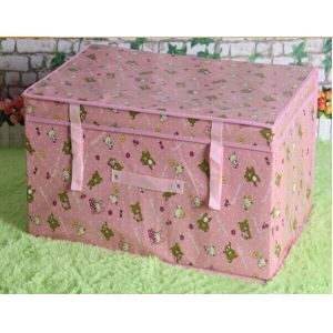 China Customized Foldable Lamination Non Woven Storage box /bins , Pink / Yellow / Blue on sale
