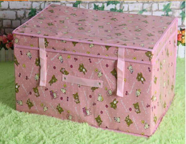 Customized Foldable Lamination Non Woven Storage box /bins , Pink / Yellow /