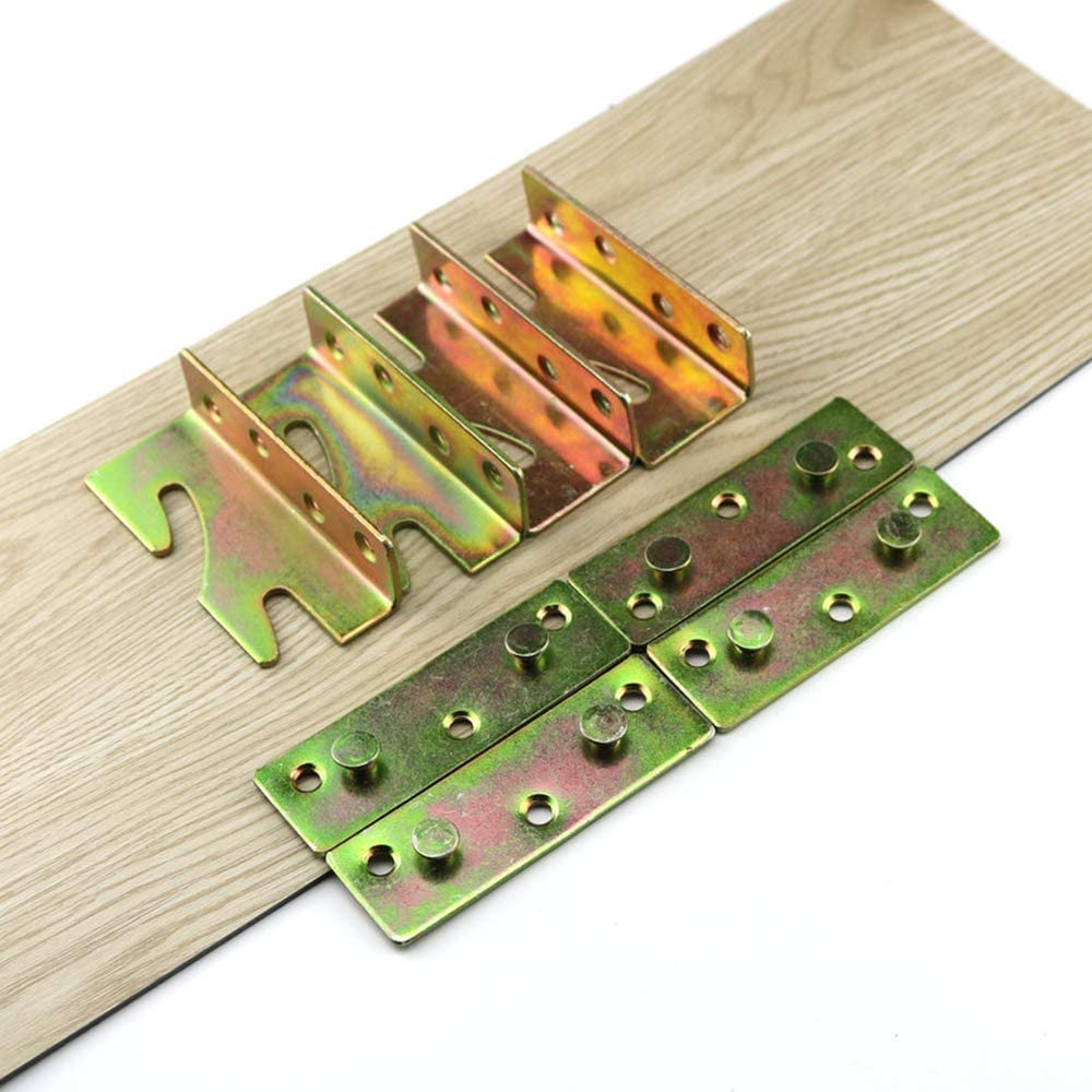 Effortlessly Connect Your Wooden Bed Frame with Heavy Duty No-Mortise Bed Rail Connectors