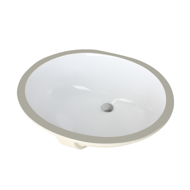 White Oval Undermount Bathroom Sinks Ada Compliant 19 Inches Underground