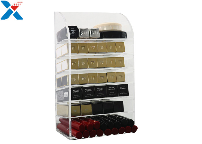 Large Acrylic Cosmetic Display Stand , 6 Layer Acrylic Makeup Display Stand
