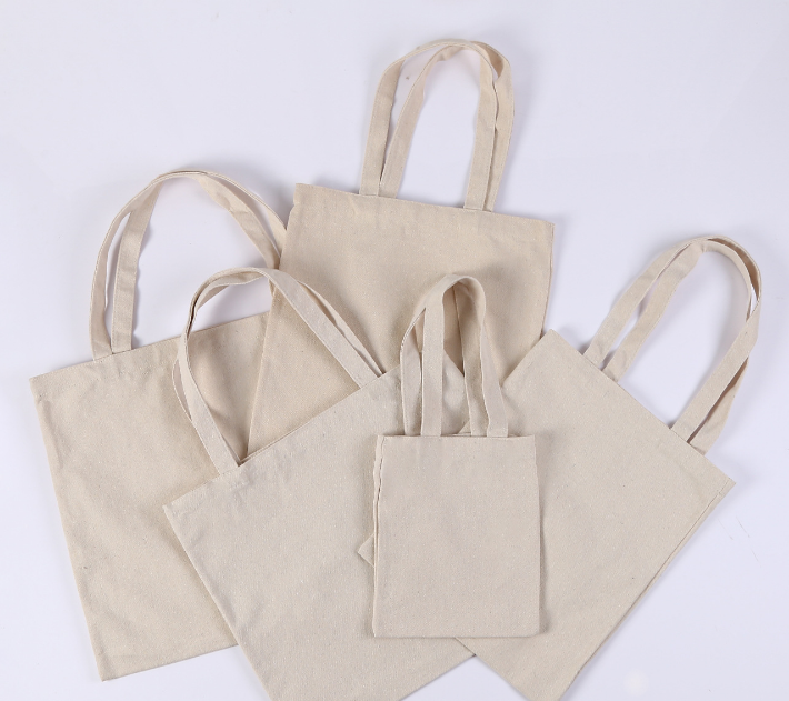 White Navy Eco Canvas Bags Shopping Tote Bag For School Kids