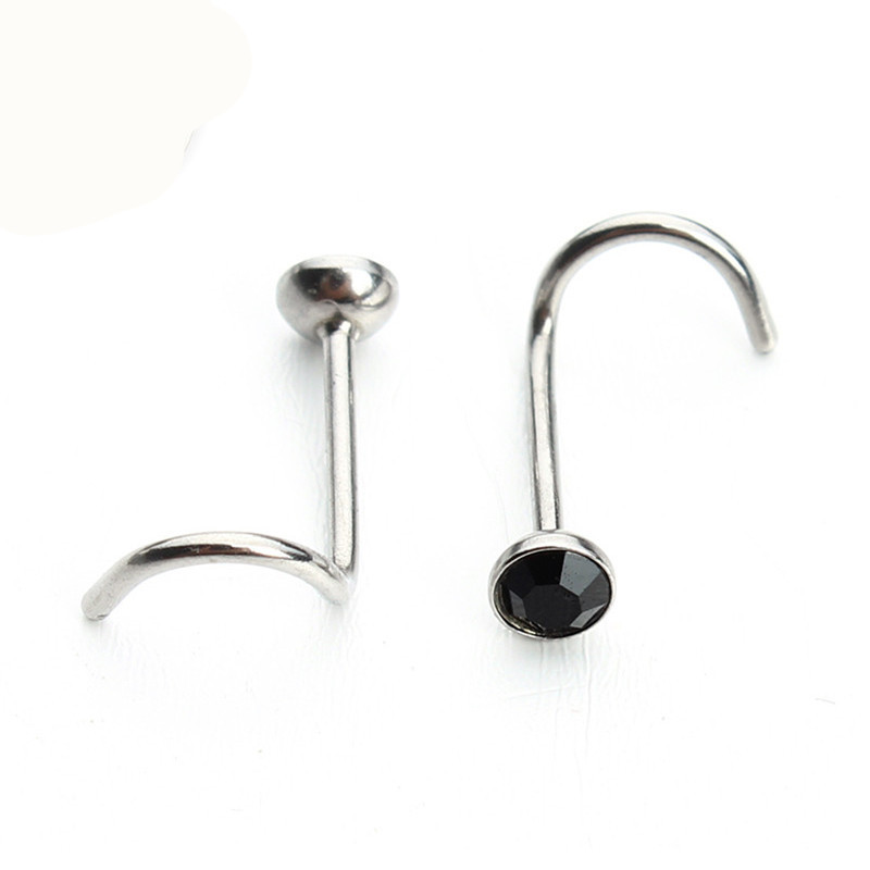 Stainless Steel Crystal Rhinestone Nose Rings Nose Studs Hooks Body Piercing Faux Nariz Percing Nez