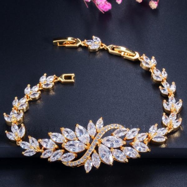 Cubic Zirconia Tennis Bracelets For Women Iced Out Chain Gold Color Bracelet