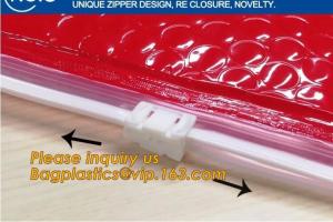 China Holographic Factory Shiny gold Cosmetic bag Zipper Bubble Bag zip-lock Slider Padded Mailer metallic bubble zipper bagea on sale
