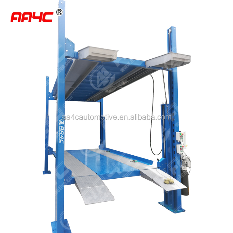 AA4C 4 Post Triple Car Parking Lift Four Column Parking Lift Multi-Level Car Lift