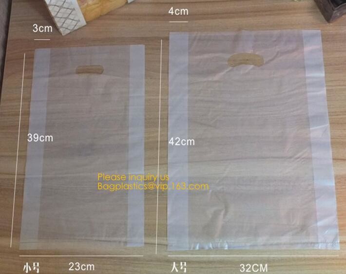 Custom logo HDPE / LDPE patch handle die cut plastic shopping bag for carrying bread,Die Cut Handle Shopping Bag bagease