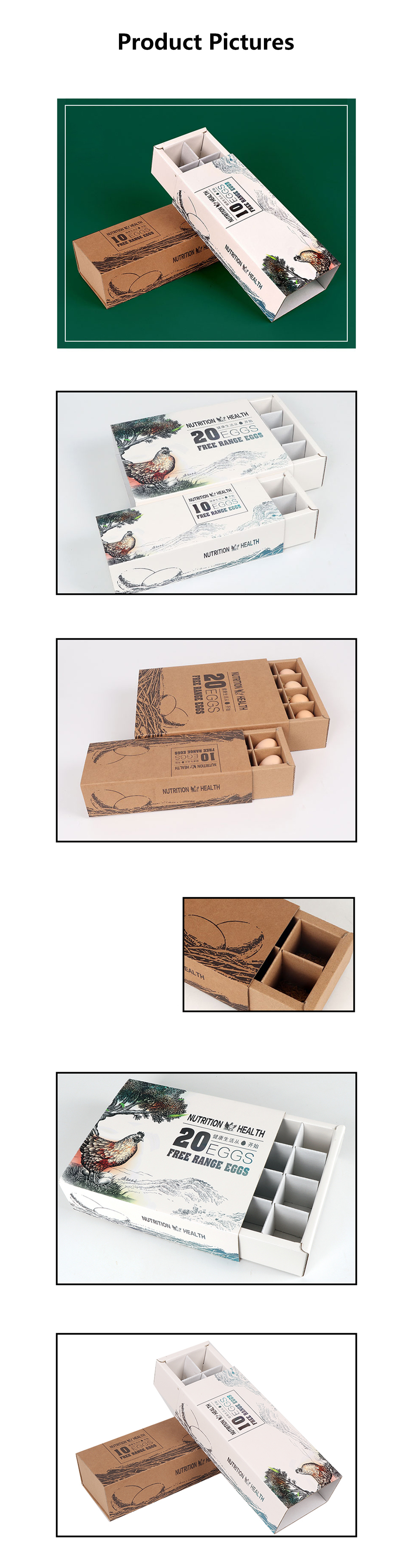 OEM Corrugated Paper Cardboard Egg Boxes Cartons Food Packaging 18 Pack