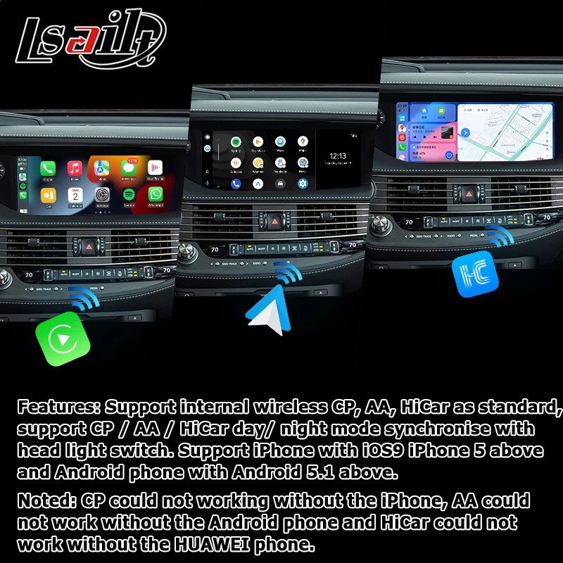 Lexus LS500 LS500h upgrade Android 11 carplay video interface 8+128GB keep all factory features