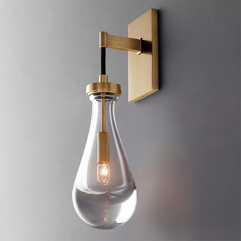 Nordic Glass Pendant Light Water Drop Shape Gold/Black Dining Room Rain Pendant Lamp(WH-GP-143)