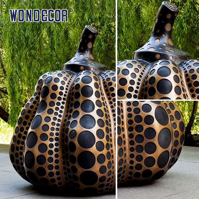 Large outdoor metal art craft abstract pumpkin bronze sculpture