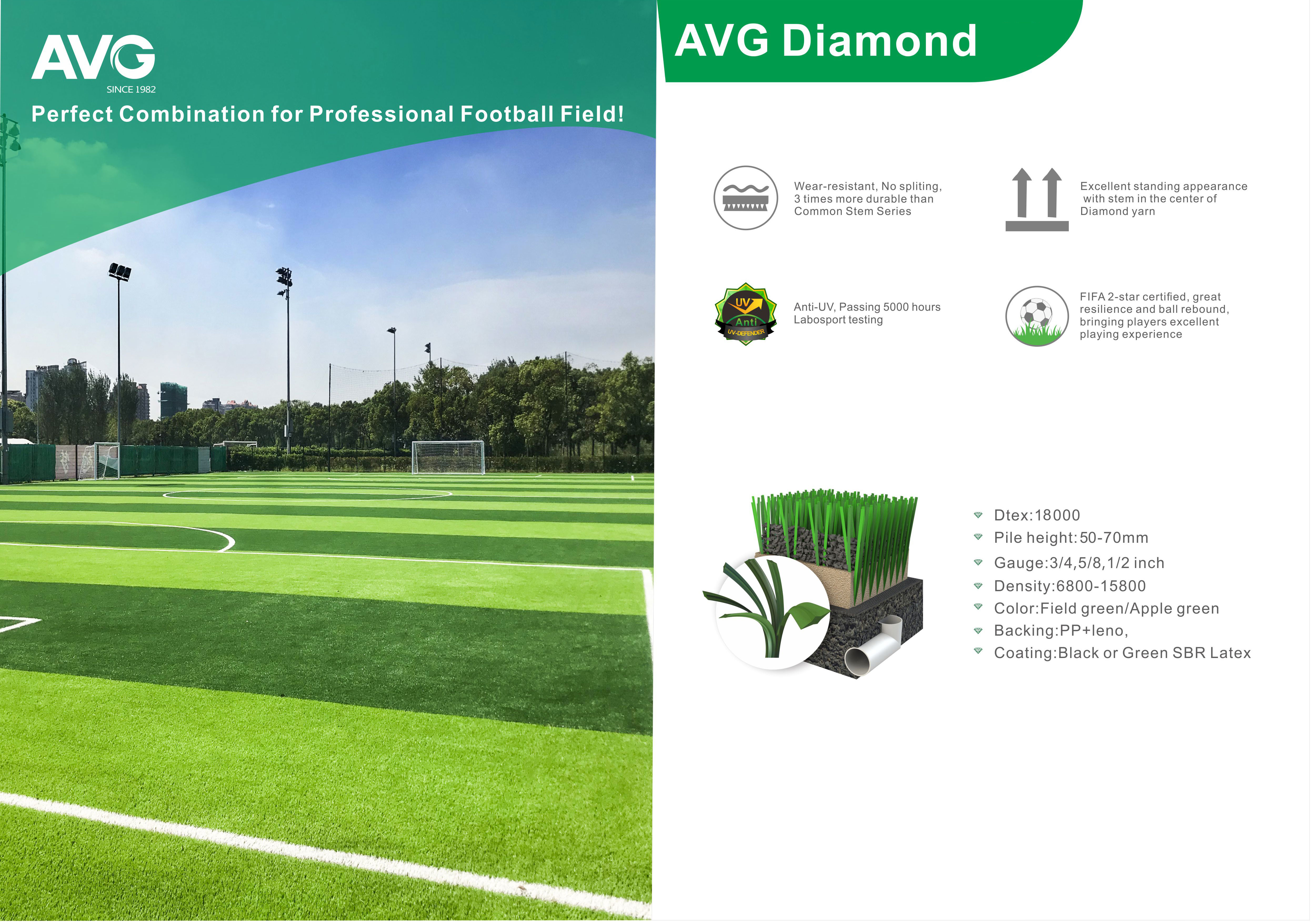 FIFA Grass Soccer Turf Synthetic Turf For Football 50mm Pile Height