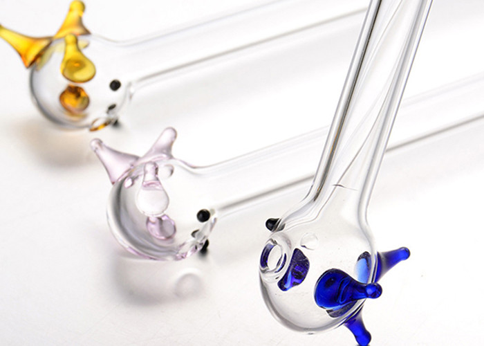 High Borosilicate Glass Spoon Straws Special Fish Design OEM Service