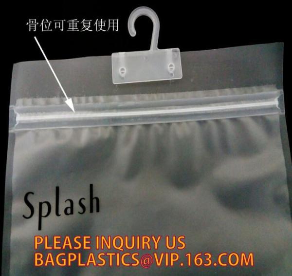 k resealable plastic packaging bags for clothes, PE / PE / PP plastic zipper