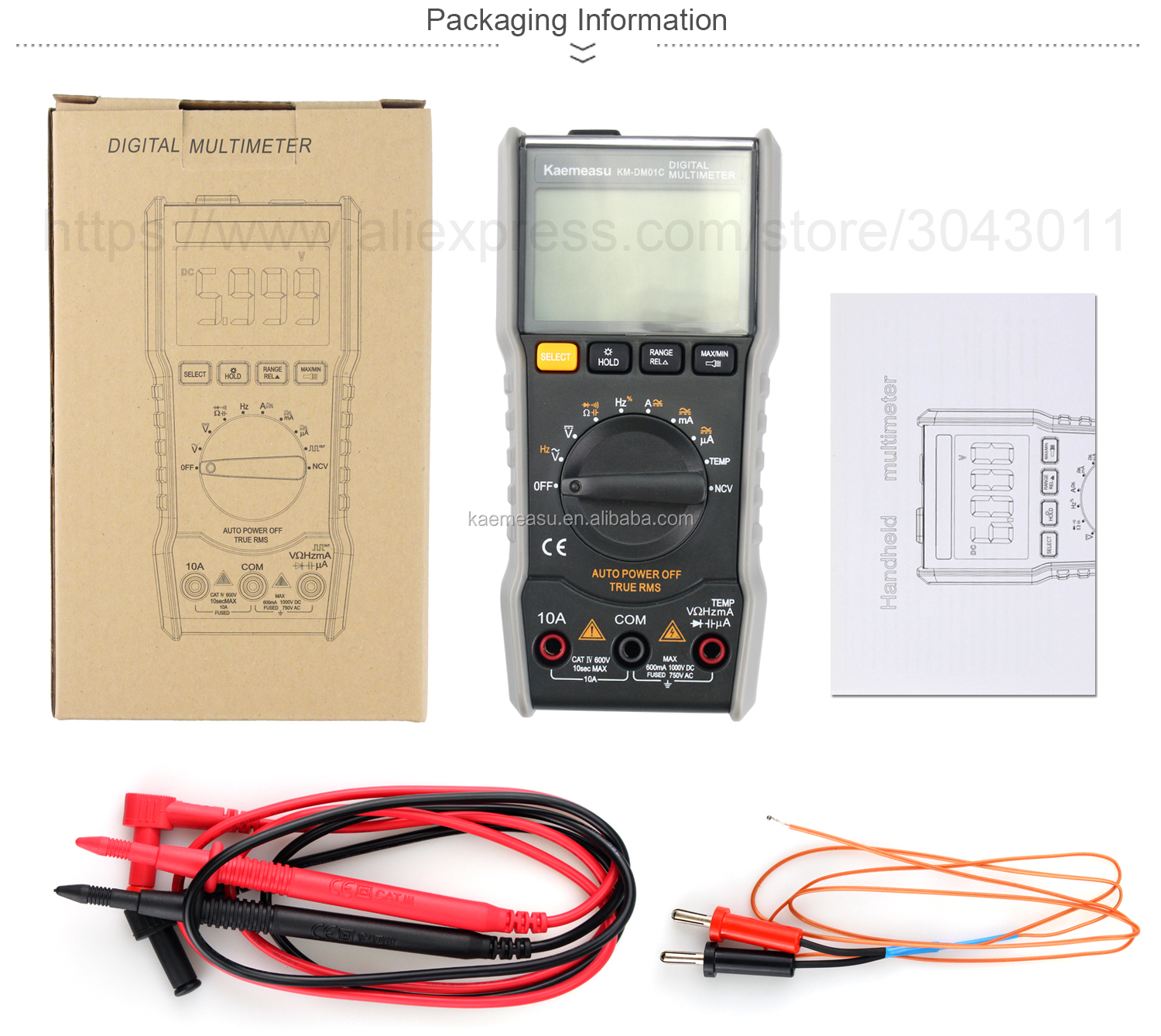 Hot Selling Electric Multi Tester Mini Portable Smart Auto Range Digital Multimeter Price