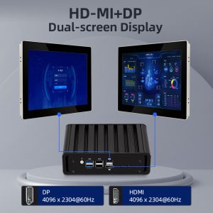 N100 Firewall Router Mini PC With Four 2.5Gbps LAN HDMI And DP For Home Office