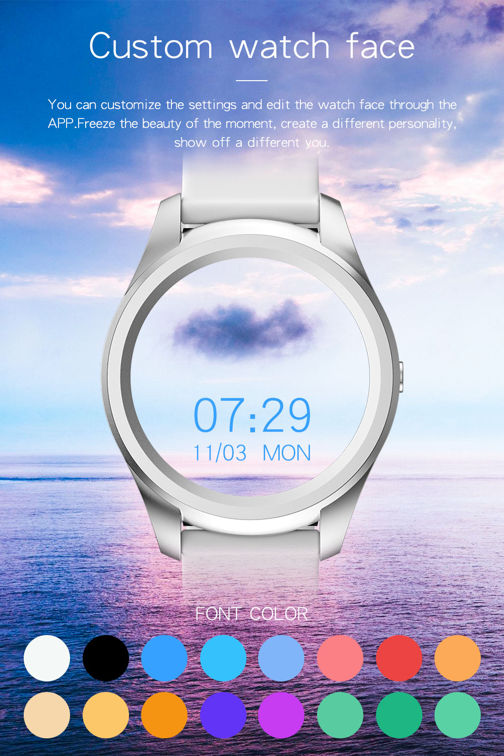 1.28inch Full Touch Smartwatch Heart Rate Blood Pressure Blood Oxygen