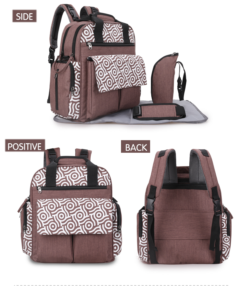 Large Capacity Maternity Mummy Diaper Bag Multi-functional Travel Backpack with Stroller Strap with Changing Station