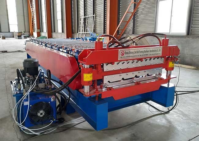 Two Different Profile Roofing Double Layer Roll Forming Machine For Steel Tile Making