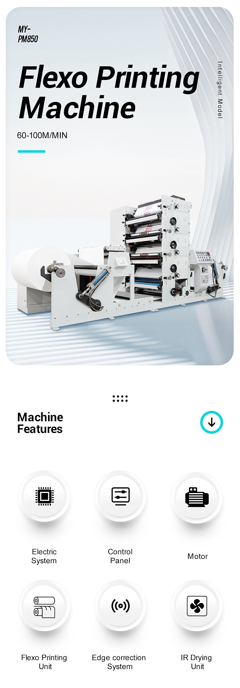 Auto Four Colour Printing Press Machine Maximum Printing Width 850mm