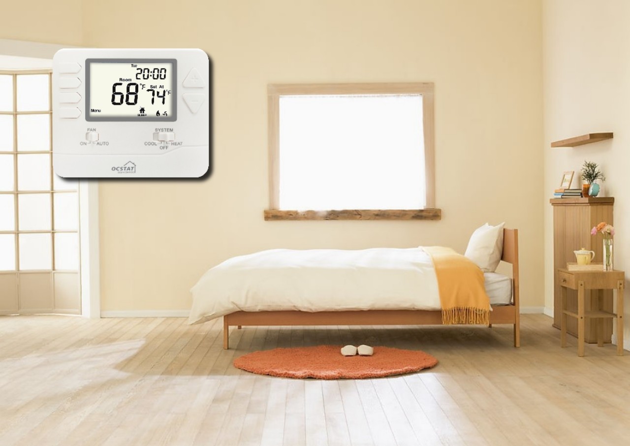 5 / 1 / 1 Programmable HVAC Thermostat 24 Volt For Heating / Cooling