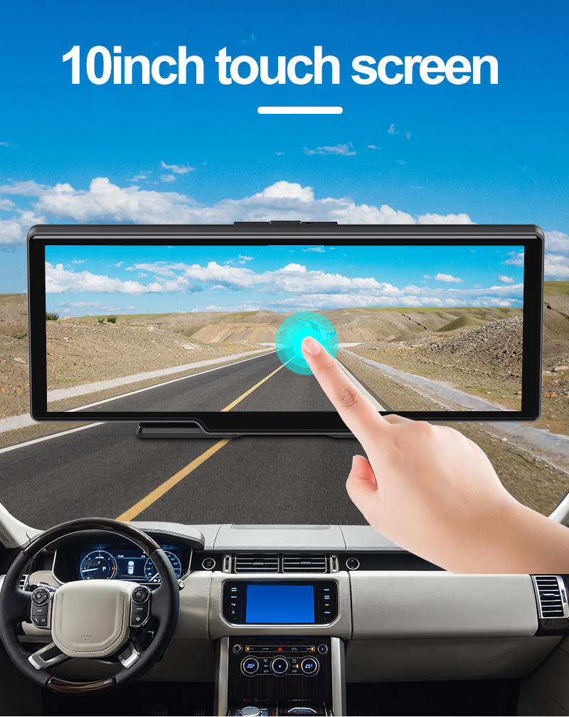 10" AHD1080P Rearview Wifi Car Play Dashboard Media Player GPS Navigation