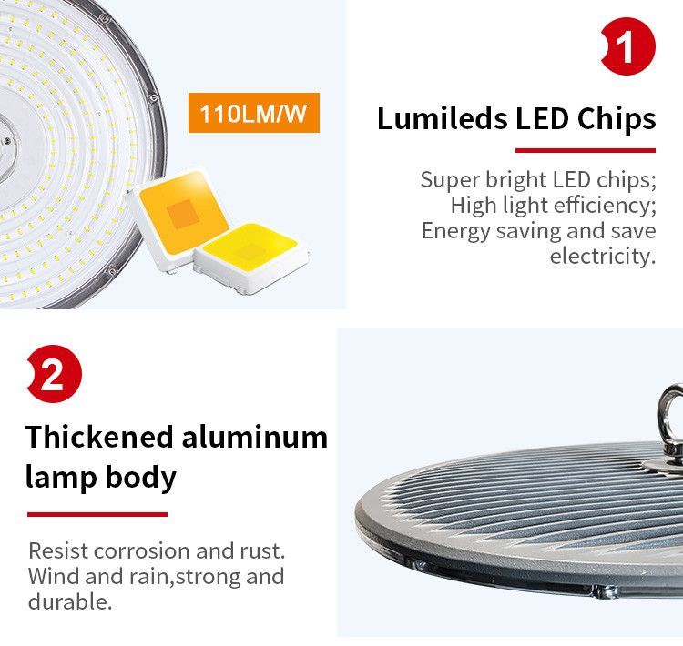 Industrial Warehouse 200w LED High Bay Lights Fixtures Super Brightness UFO Shed Lighting