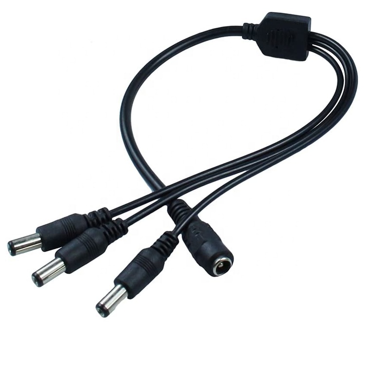 1 Input to 3 Output 1 Female to 3 Male 5.5x2.1 mm DC Power Supply Splitter Cable for CCTV Led Strip