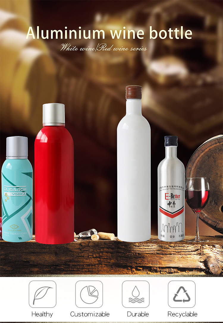 120ml 250ml 500ml Aluminium Beverage Bottles With Screw Cap
