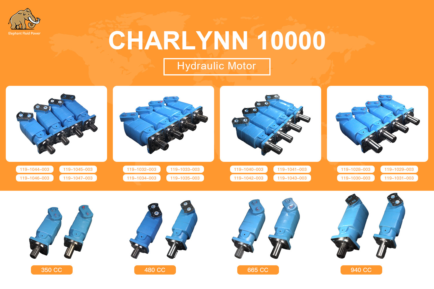 Original Char Lynn 10000 Series Hyd Motor 119-1042-003 119 Series Replacement For Repairing