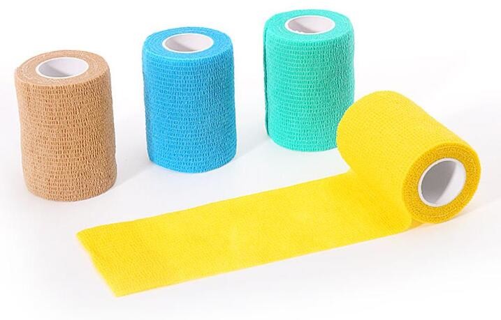 Delicate colors nonwoven cohesive elastic bandage, Extra strong porous custom print nonwoven cohesive bandage hospital t