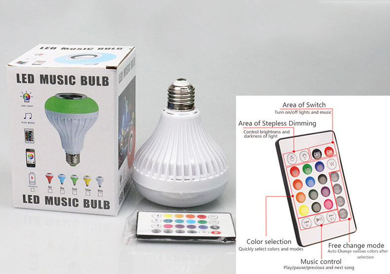 Bedroom E27 Bluetooth Bulb Music Playing Light Bulbs 500LM 4 Lighting Modes
