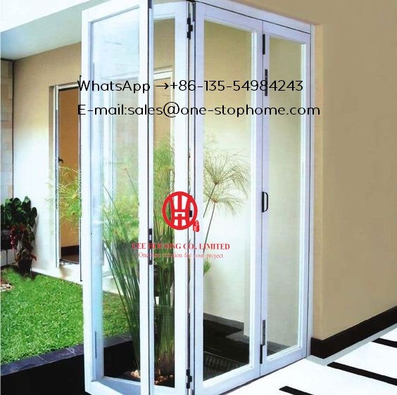 patio doors for villa use,Exterior Room Dividers Soundproof Insulated Glass,Aluminium Double Glass Sliding Folding Door